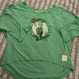 Women's Boston Celtics NBA retro green logo long sleeve t shirt size XL